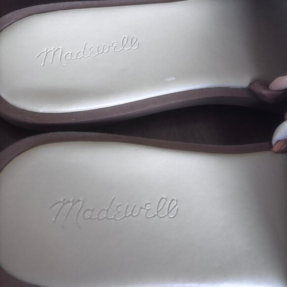 Madewell | Tan Orange The Suzi Puffy Woven Leather Neutral Sandals, Sz 7.5 - Picture 3 of 11